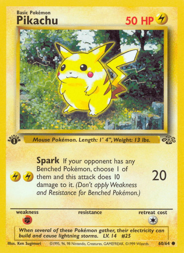 Pikachu 60/64 Jungle English Pokémon card