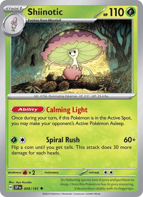 Shiinotic 9/191 Surging Sparks English Pokémon card
