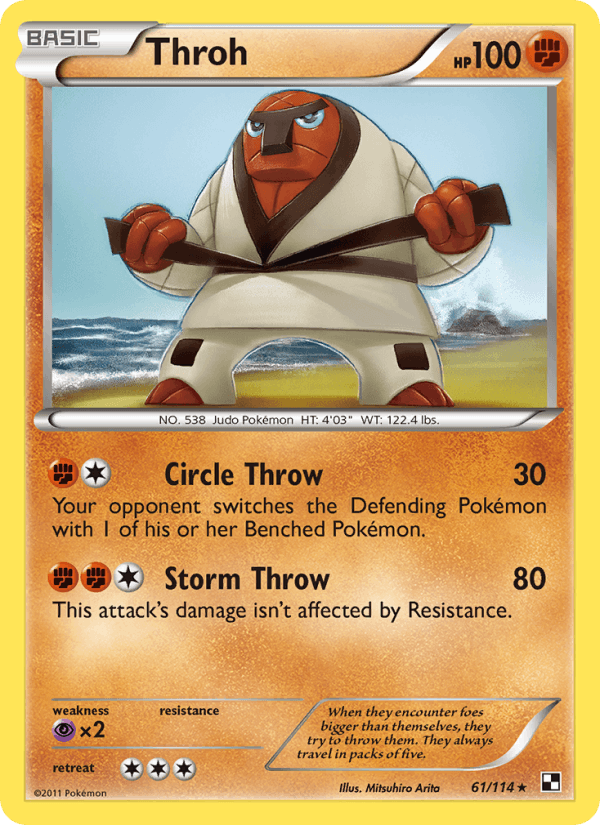 Throh 61/114 Black & White English Pokémon card