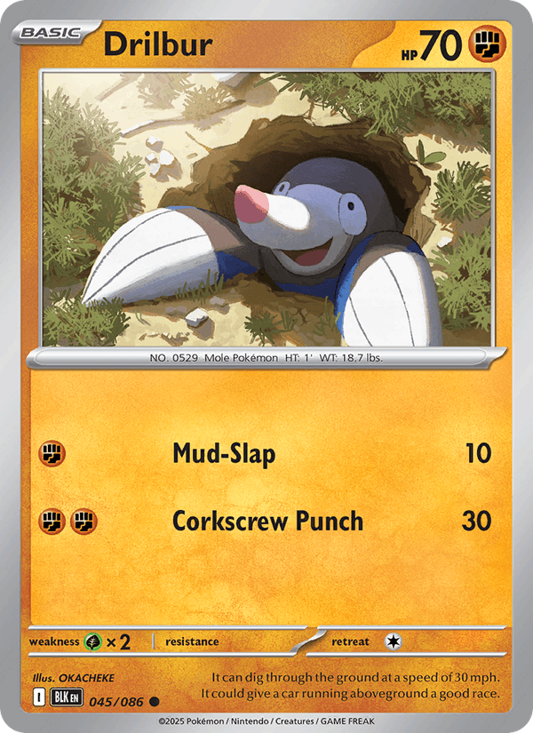 Drilbur 45/86 Black Bolt English Pokémon card