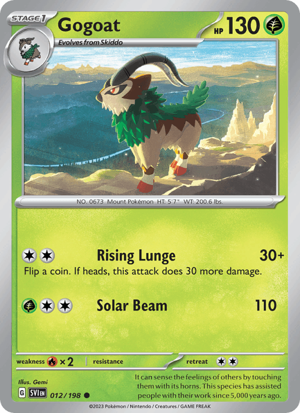 Gogoat 12/198 Scarlet & Violet English Pokémon card