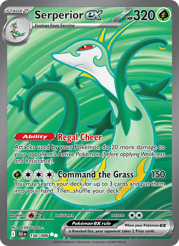 Serperior ex 156/86 Black Bolt English Pokémon card
