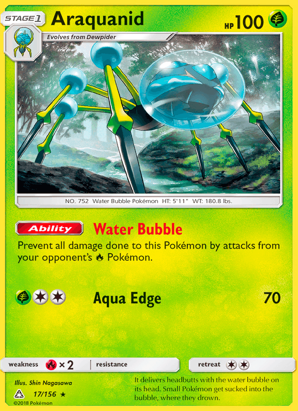 Araquanid 17/156 Ultra Prism English Pokémon card
