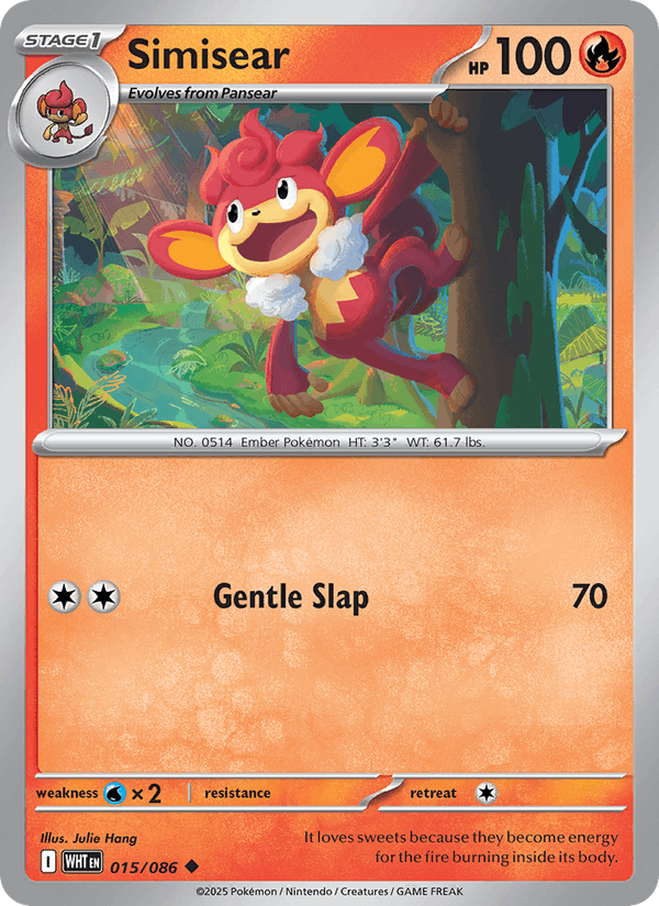 Simisear 15/86 White Flare English Pokémon card