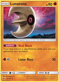 Lunatone 68/147 Burning Shadows English Pokémon card