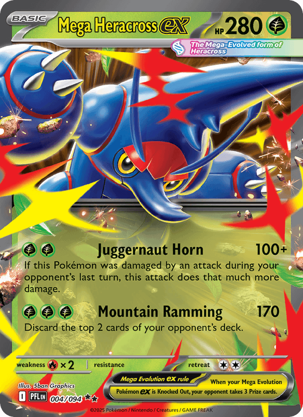 Mega Heracross ex 4/94 Phantasmal Flames English Pokémon card