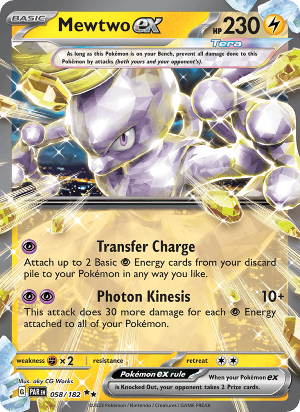 Mewtwo ex 58/182 Paradox Rift English Pokémon card