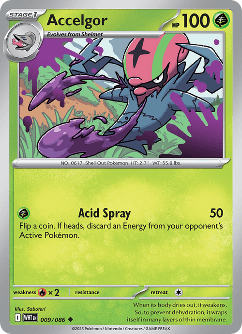 Accelgor 9/86 White Flare English Pokémon card