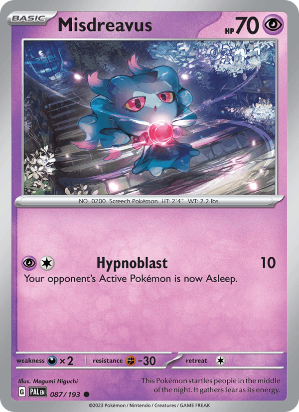 Misdreavus 87/193 Paldea Evolved English Pokémon card