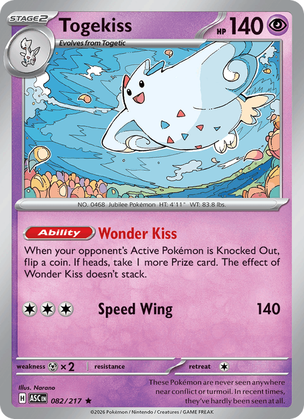 Togekiss 82/217 Ascended Heroes English Pokémon card