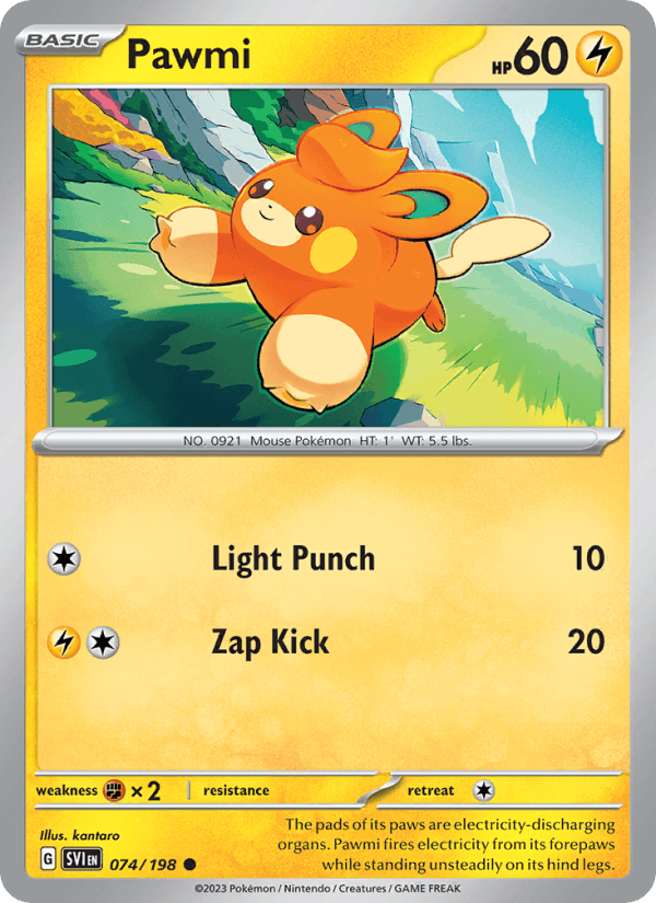 Pawmi 74/198 Scarlet & Violet English Pokémon card