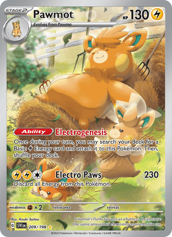 Pawmot 209/198 Scarlet & Violet English Pokémon card