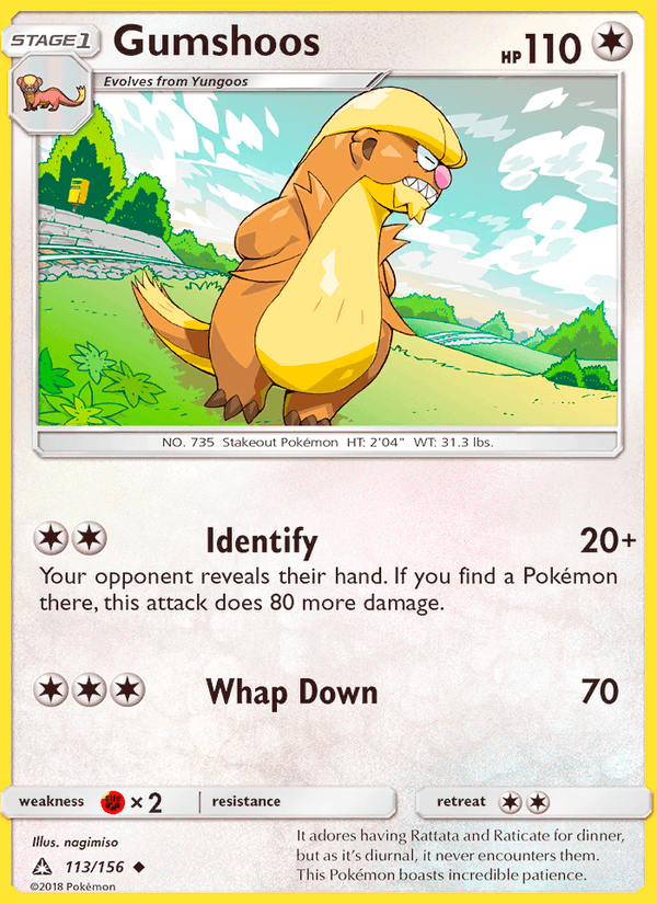 Gumshoos 113/156 Ultra Prism English Pokémon card
