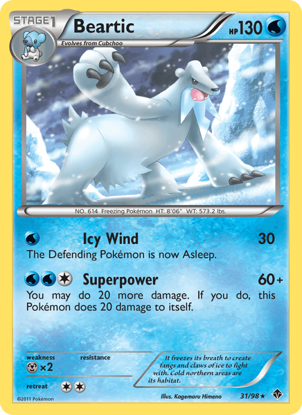 Beartic 31/98 Emerging Powers English Pokémon card