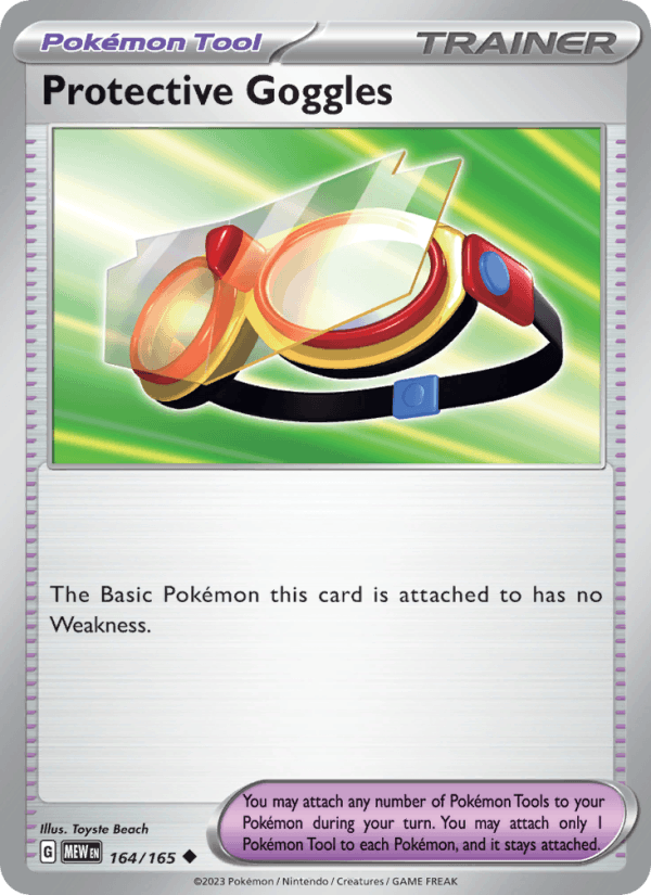 Protective Goggles 164/165 151 English Pokémon card