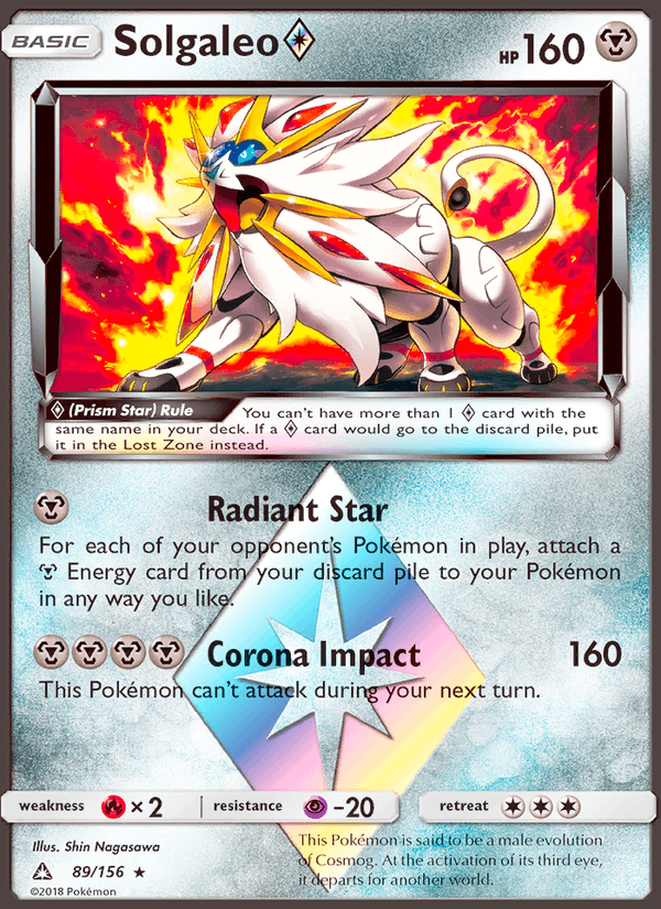 Solgaleo ◇ 89/156 Ultra Prism English Pokémon card