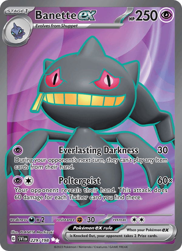 Banette ex 229/198 Scarlet & Violet English Pokémon card