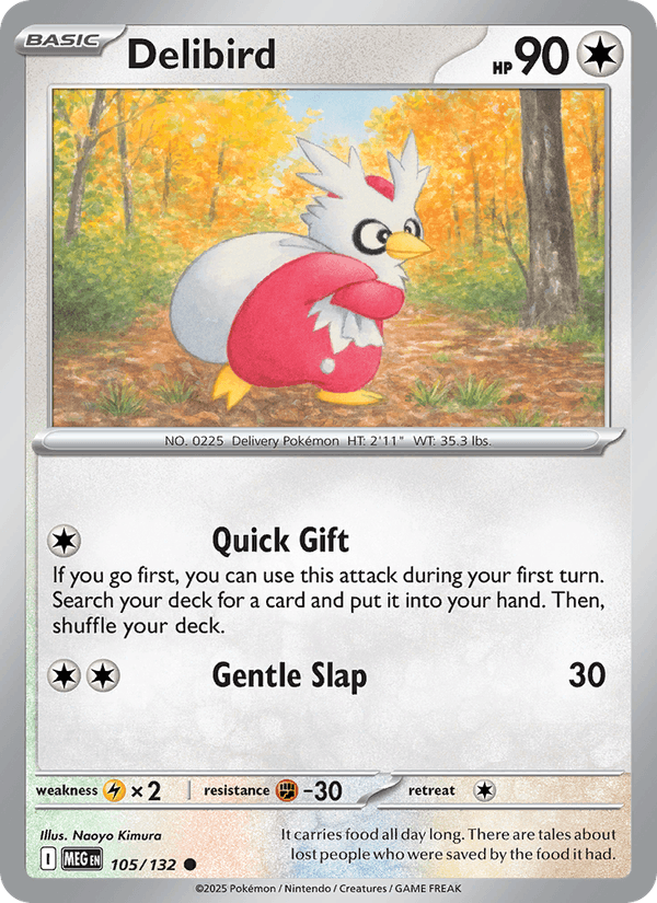 Delibird 105/132 Mega Evolution English Pokémon card