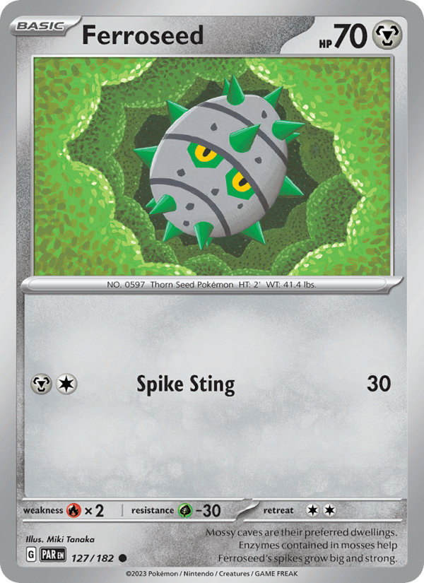 Ferroseed 127/182 Paradox Rift English Pokémon card