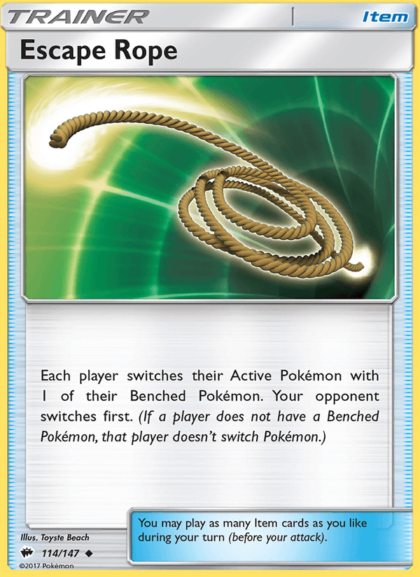 Escape Rope 114/147 Burning Shadows English Pokémon card
