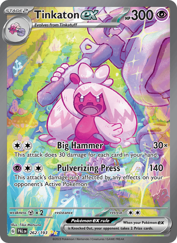 Tinkaton ex 262/193 Paldea Evolved English Pokémon card