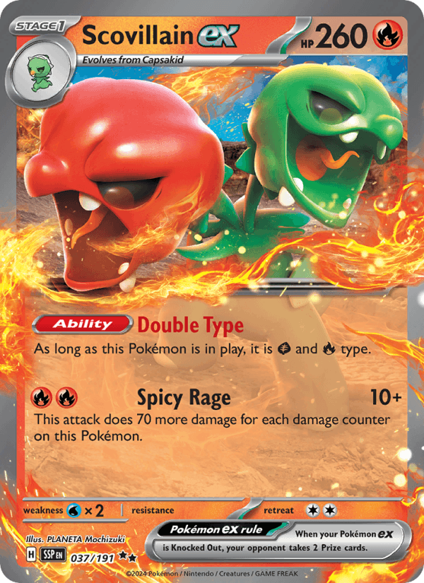 Scovillain ex 37/191 Surging Sparks English Pokémon card