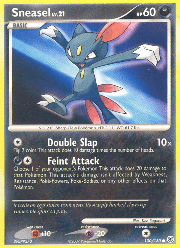 Sneasel 100/130 Diamond & Pearl English Pokémon card