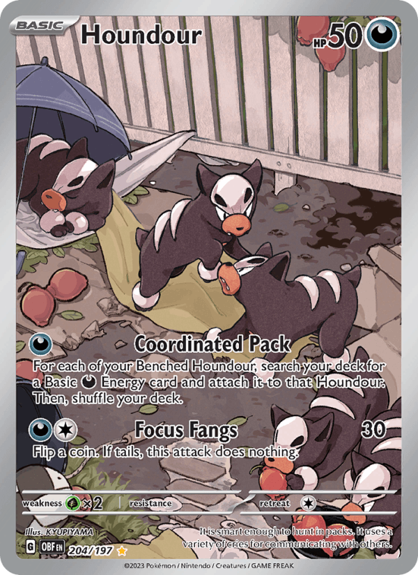 Houndour 204/197 Obsidian Flames English Pokémon card