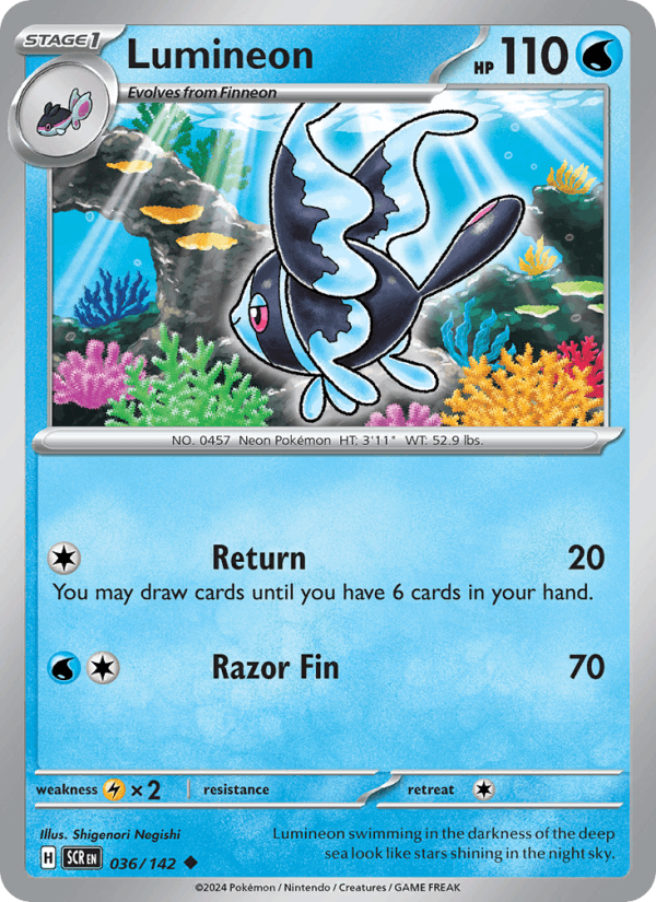 Lumineon 36/142 Stellar Crown English Pokémon card