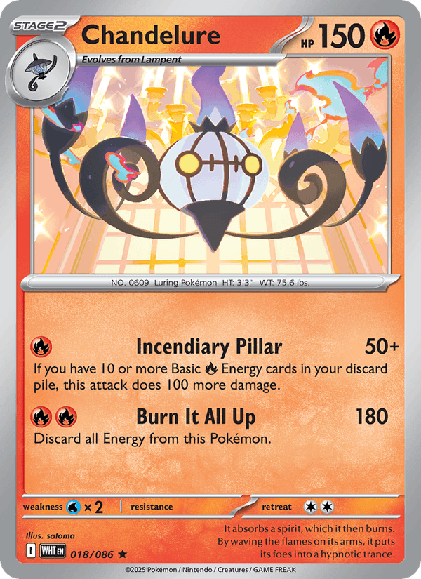 Chandelure 18/86 White Flare English Pokémon card