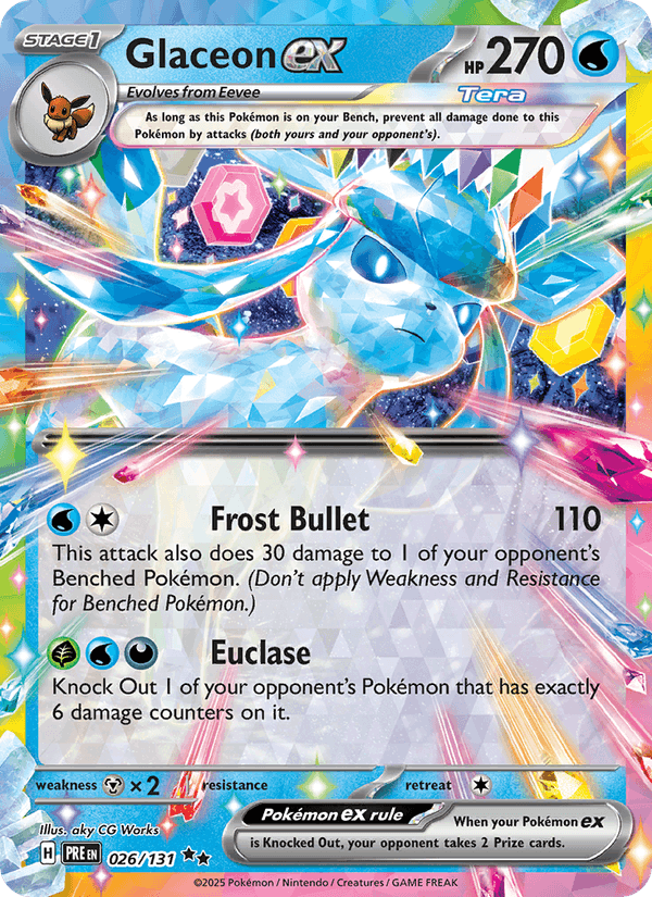 Glaceon ex 26/131 Prismatic Evolutions English Pokémon card