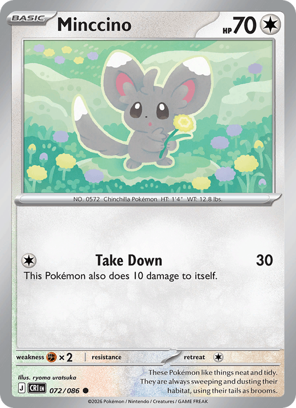 Minccino 72/86 Chaos Rising English Pokémon card
