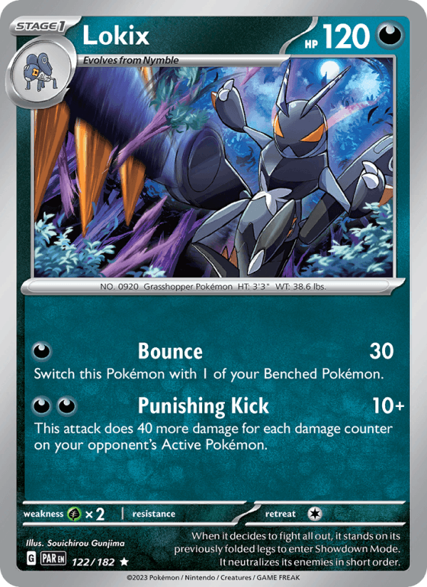 Lokix 122/182 Paradox Rift English Pokémon card