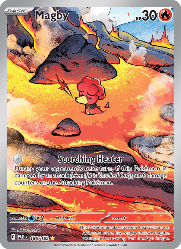 Magby 186/182 Paradox Rift English Pokémon card