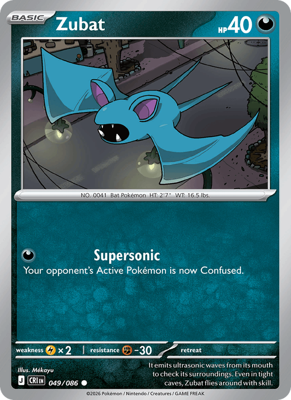 Zubat 49/86 Chaos Rising English Pokémon card