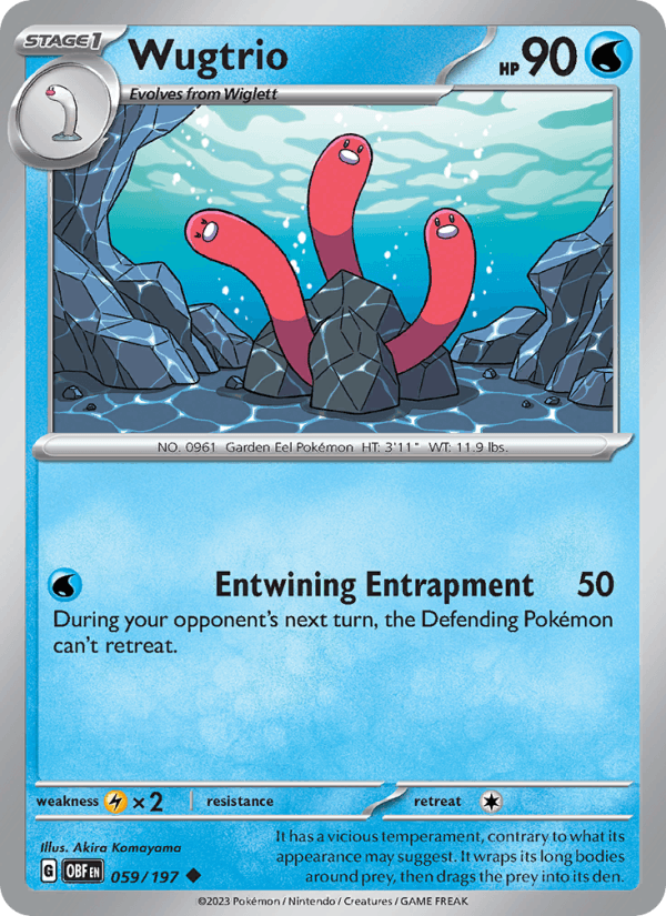 Wugtrio 59/197 Obsidian Flames English Pokémon card