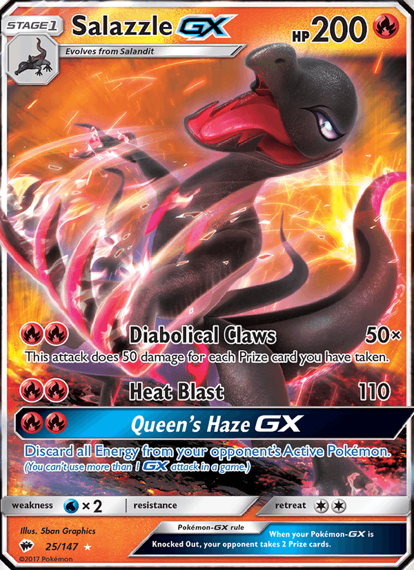 Salazzle GX 25/147 Burning Shadows English Pokémon card