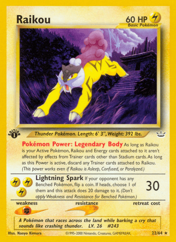Raikou 22 Neo Revelation English Pokemon card