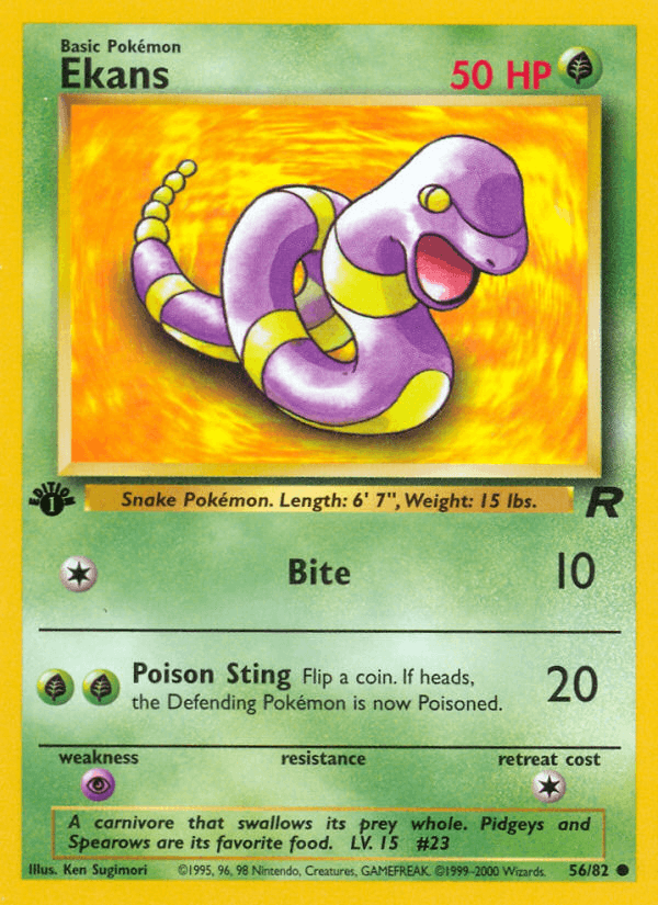 Ekans 56/82 Team Rocket English Pokémon card