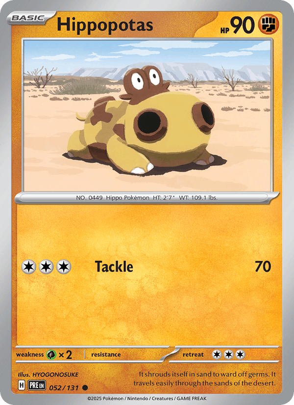 Hippopotas 52/131 Prismatic Evolutions English Pokémon card
