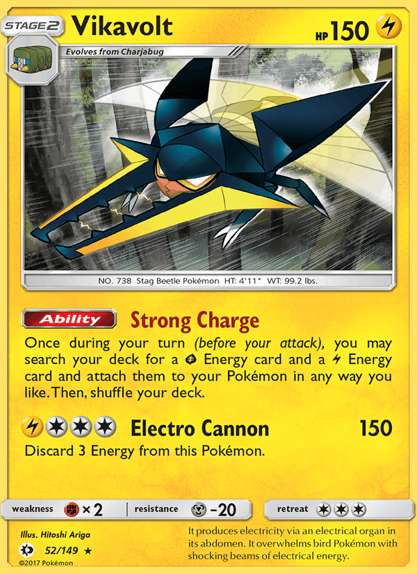Vikavolt 52/149 Sun & Moon Base Set English Pokémon card