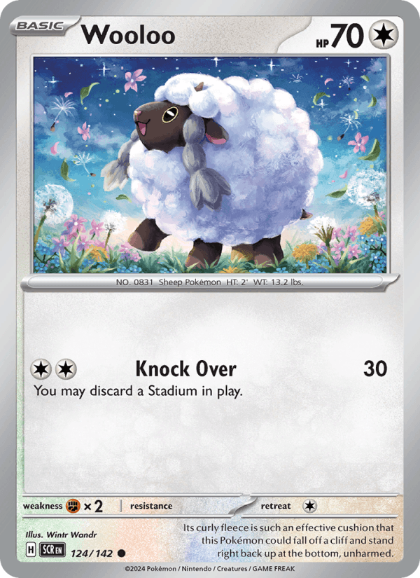 Wooloo 124/142 Stellar Crown English Pokémon card