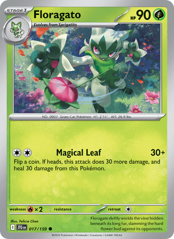 Floragato 17/159 Journey Together English Pokémon card