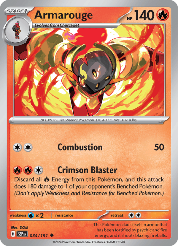 Armarouge 34/191 Surging Sparks English Pokémon card