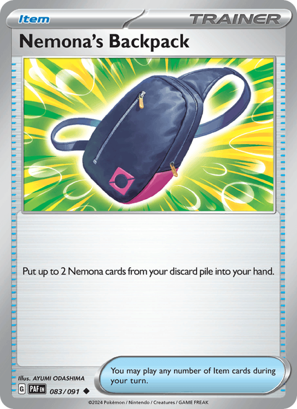 Nemona's Backpack 83/91 Paldean Fates English Pokémon card