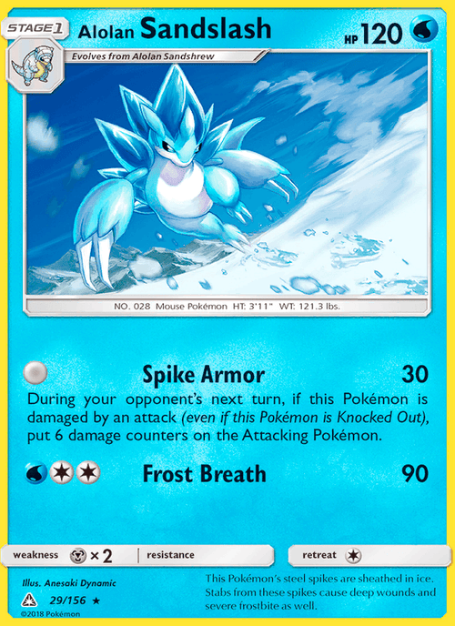 Alolan Sandslash 29/156 Ultra Prism English Pokémon card