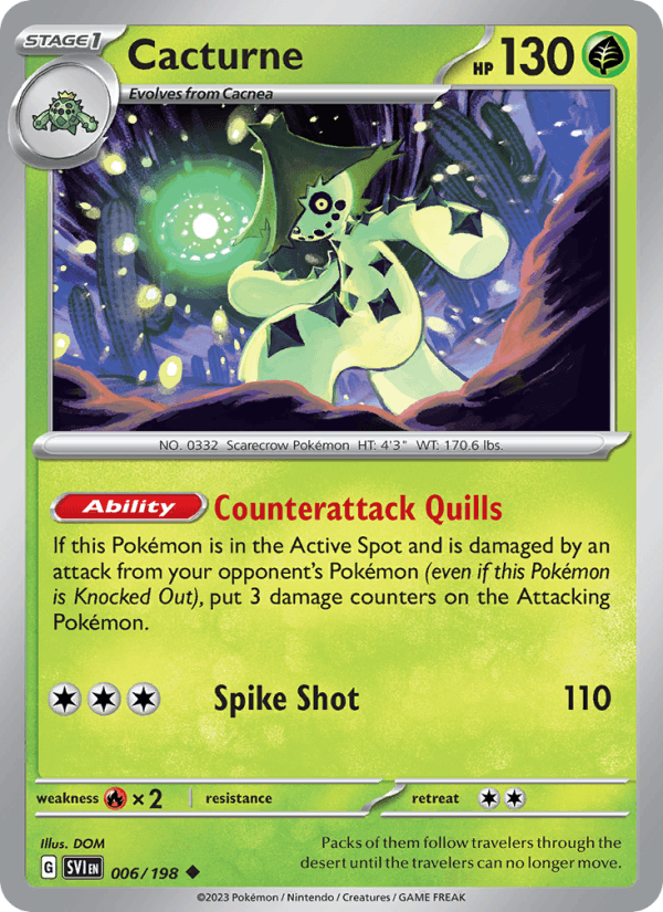 Cacturne 6/198 Scarlet & Violet English Pokémon card