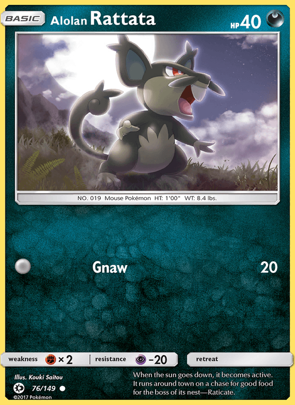 Alolan Rattata 76/149 Sun & Moon Base Set English Pokémon card