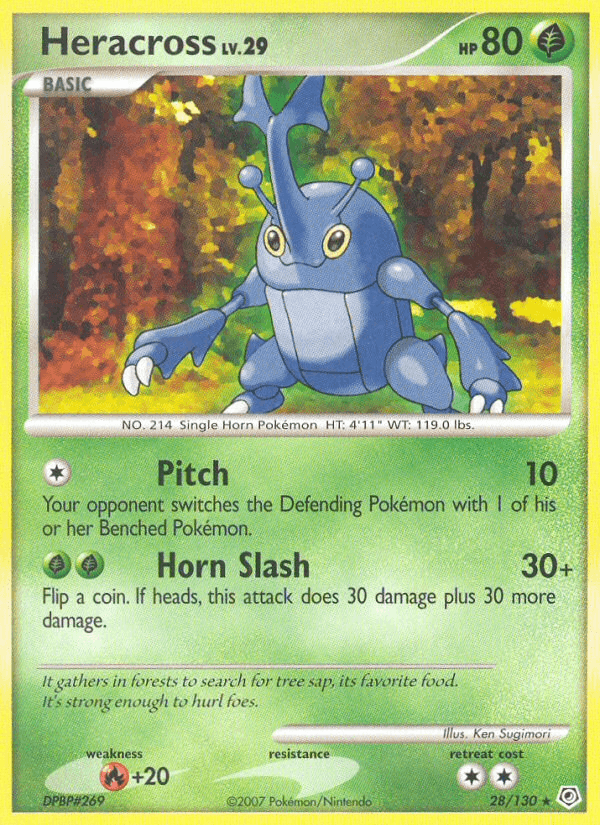 Heracross 28/130 Diamond & Pearl English Pokémon card