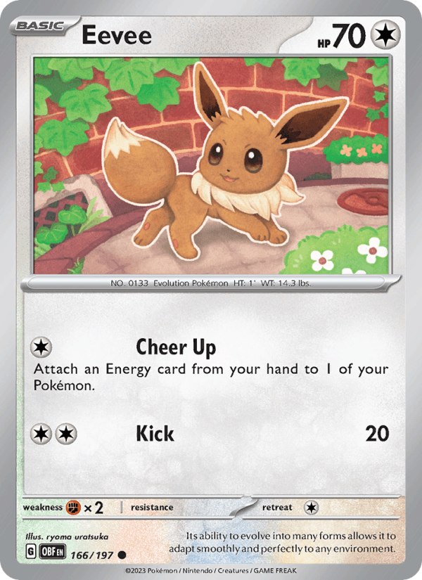 Eevee 166/197 Obsidian Flames English Pokémon card